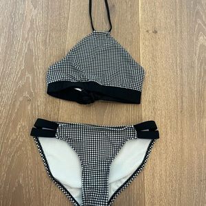 black and white bikini